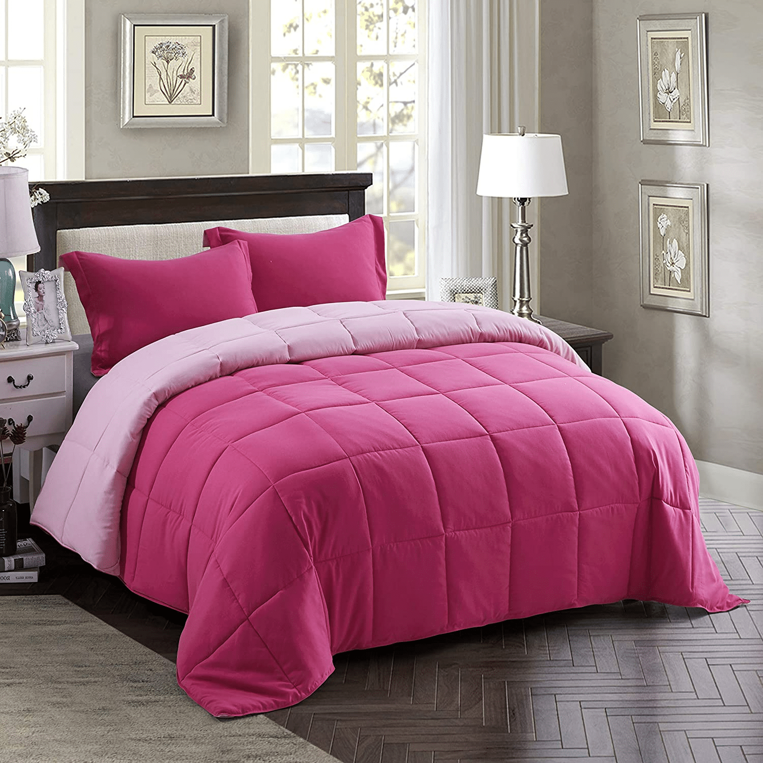 HIG 3pc Pink Comforter Set 
