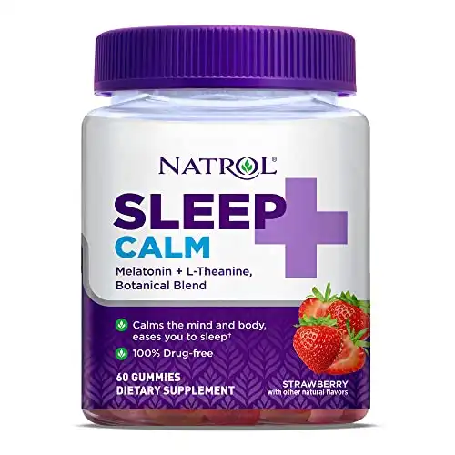 Natrol Sleep+ Calm, Ease to Sleep, Strawberry Flavored Gummies