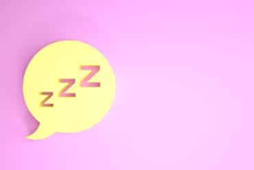 Yellow,Speech,Bubble,With,Snoring,Icon,Isolated,On,Pink,Background.